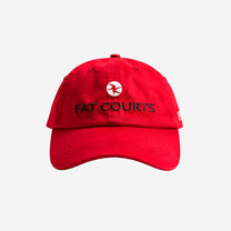 FAT COURTS Davis Cup 1988 Cap Red – Front view with FAT COURTS logo